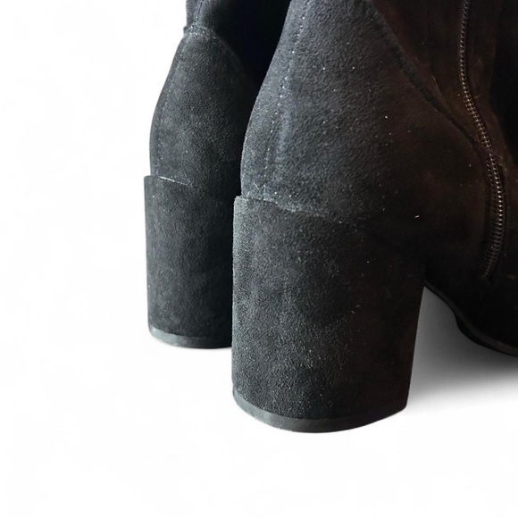 Black Suede Block Heel Booties | Size 8 - Picture 8 of 8